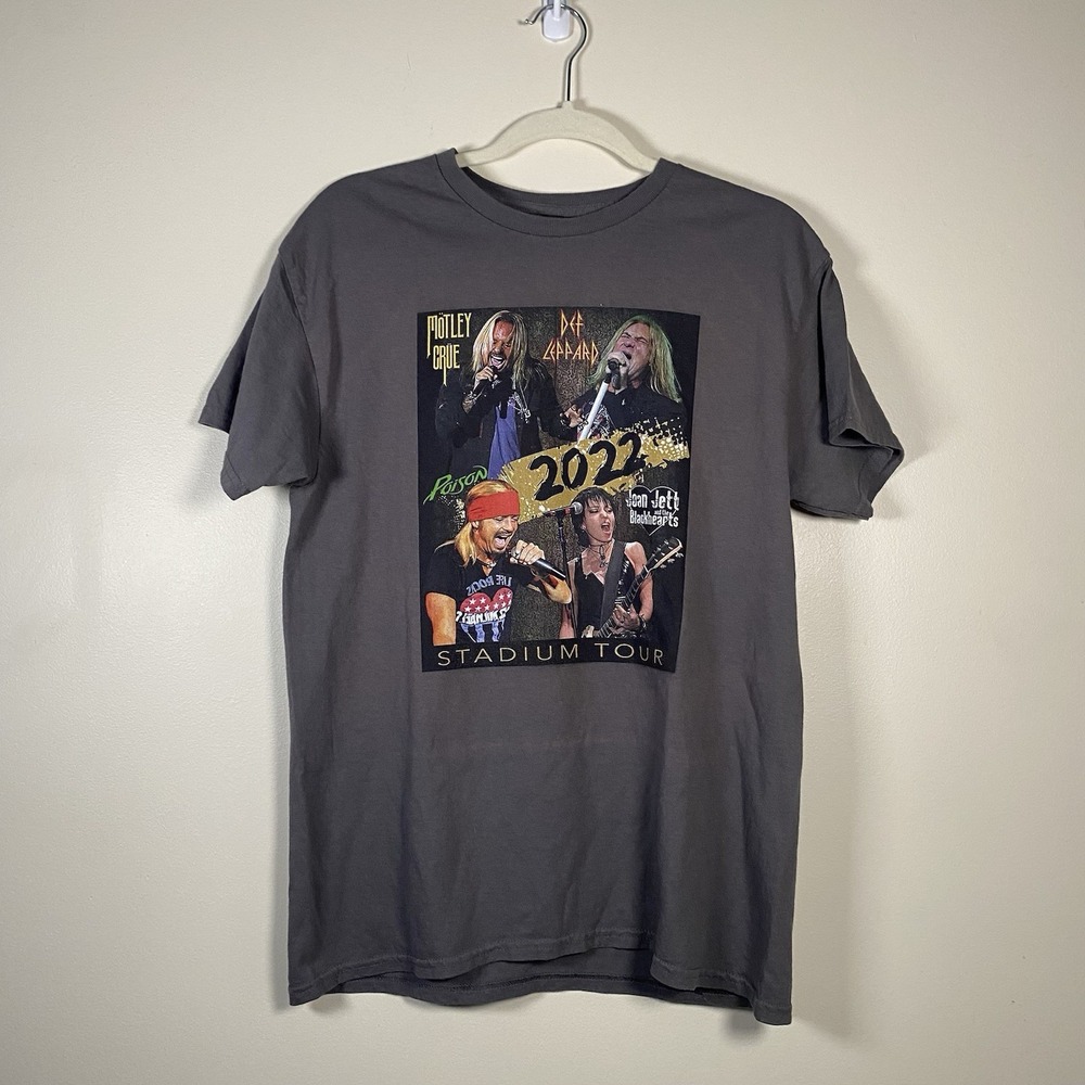 The‎ Stadium Tour 2022 Concer T Shirt Def Leppard Motley Crue Poison Joan Jett M